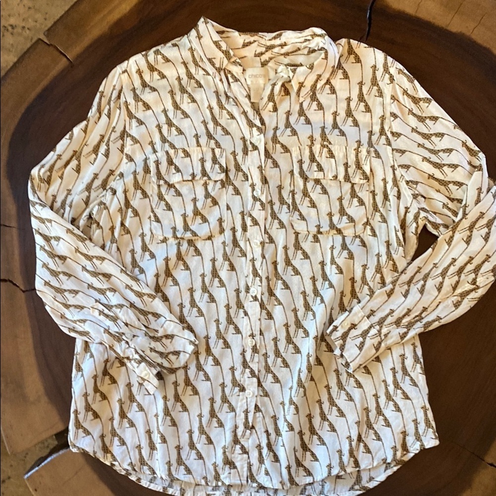 Chicos Whimsy Cheetah 🐆 Top/ Size 2- Large-XL